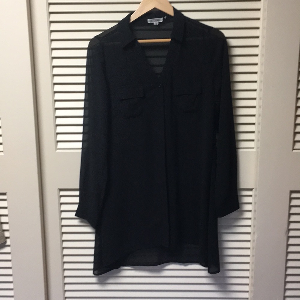 Sheer long button up